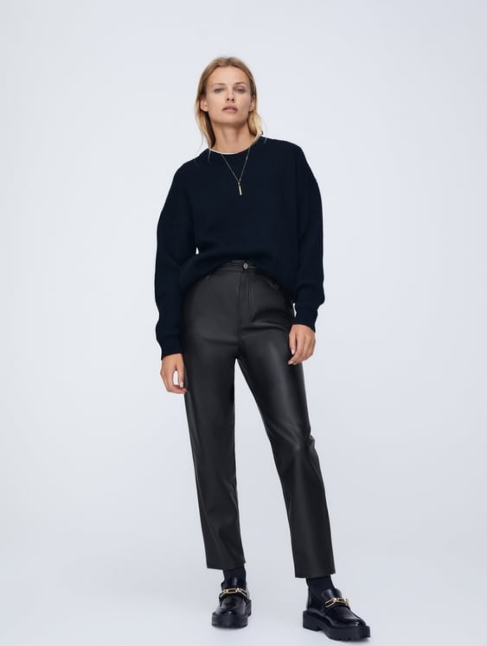 Zara Mom Fit Leather Pants
